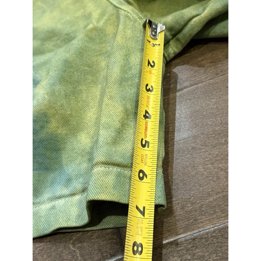 Skoozi Womens Tie Dye Green Blue Pockets Belt Loops Overalls Shorts Size L LARGE - Picture 6 of 8
